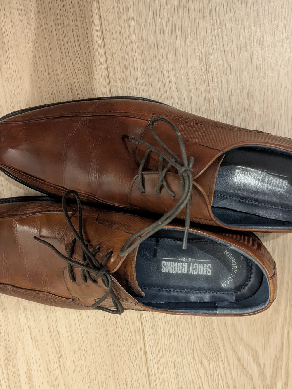 Men's Brown Leather Lace-Up Dress Shoes